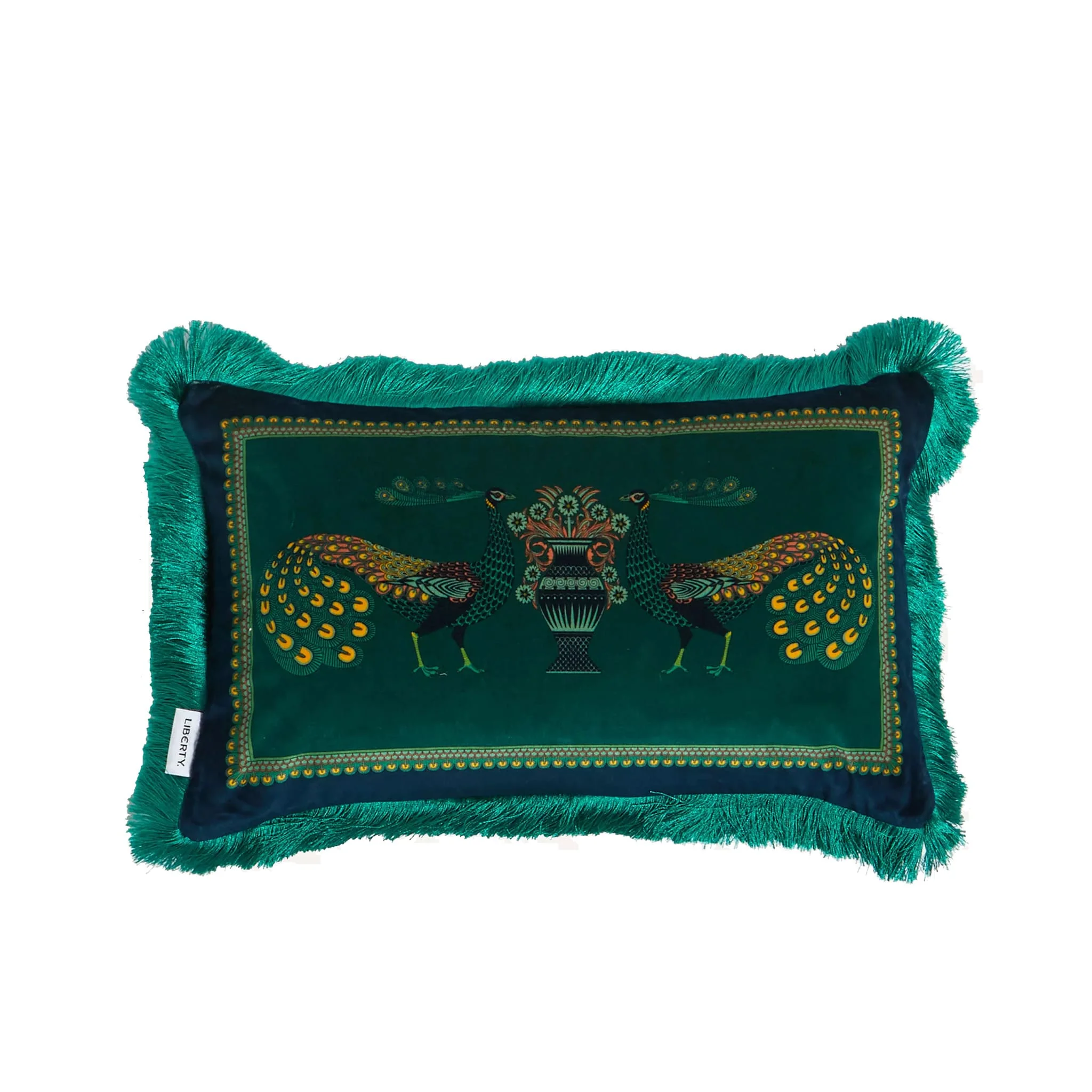 Cuscino rettangolare in Velluto Peacock Garden - Liberty London