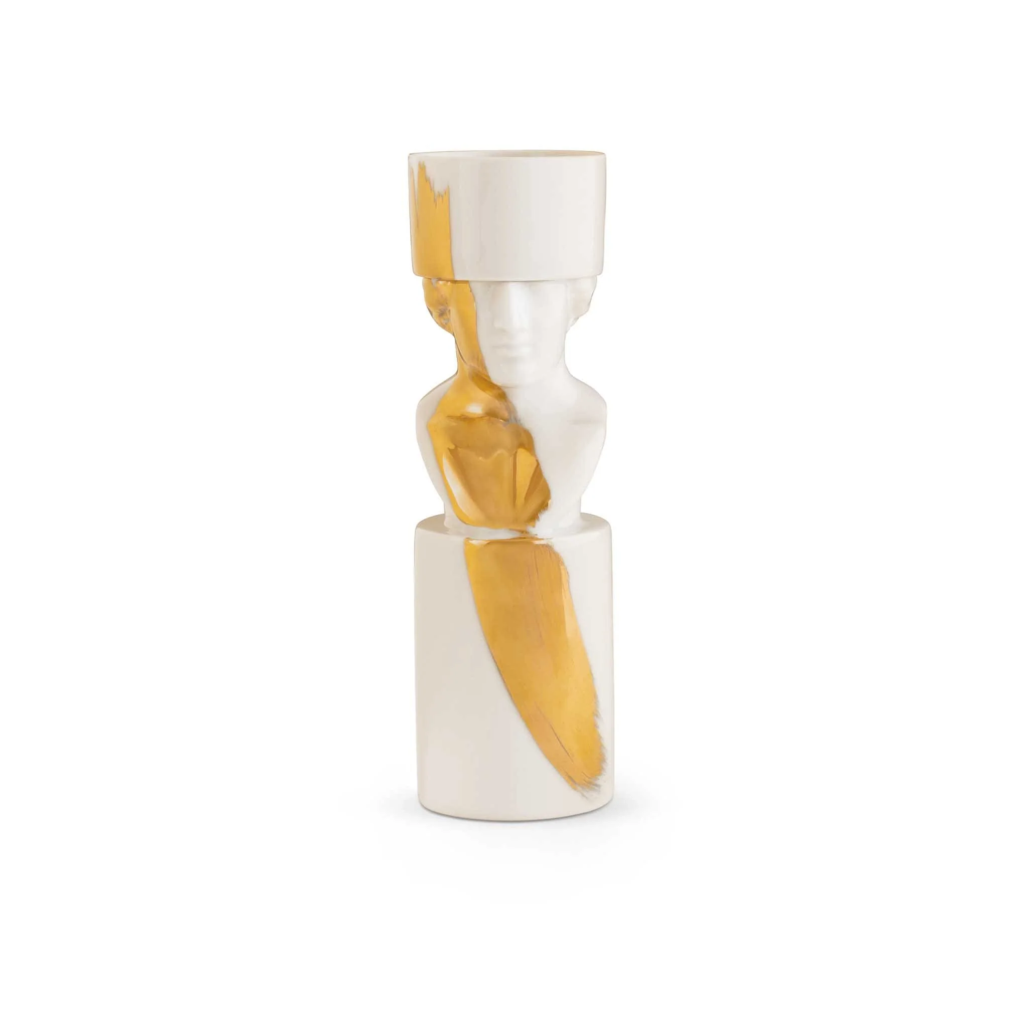 Porta Candela Il Letterato White/Gold - Ginori