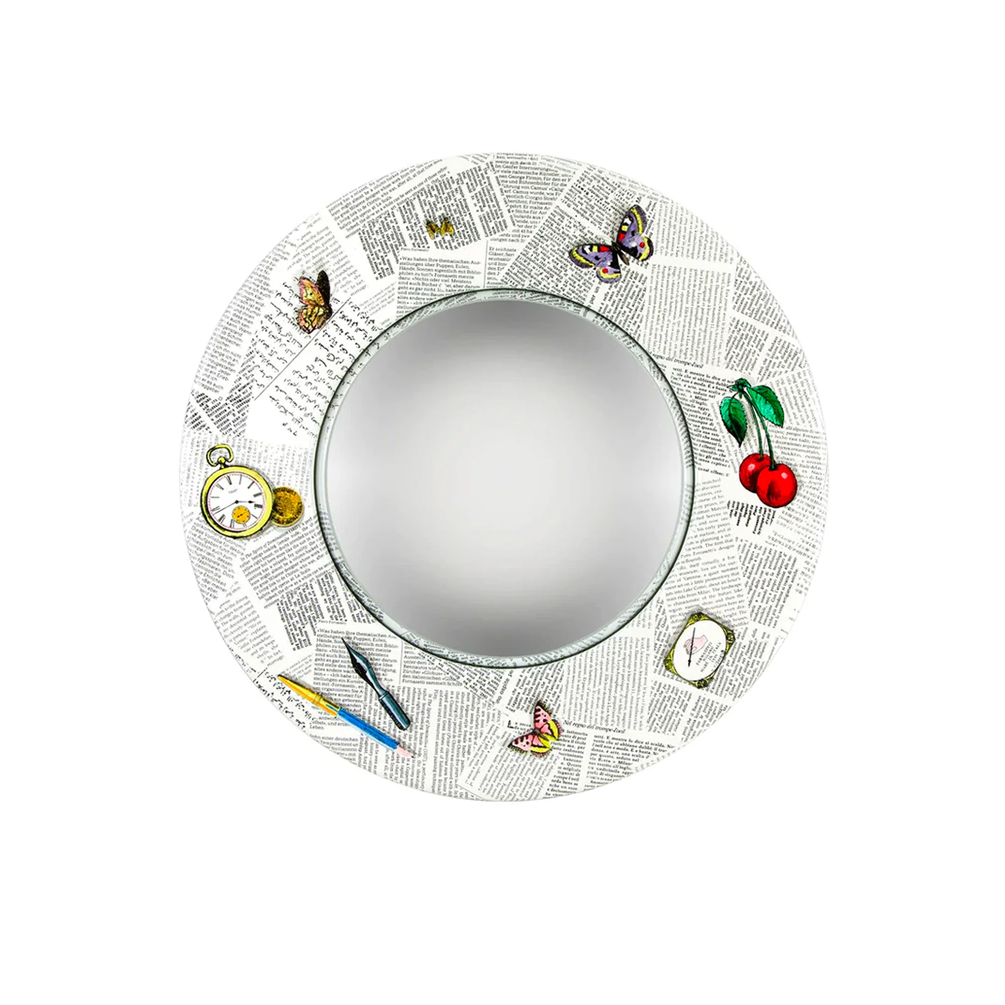 Specchio Oggetti sparsi su giornale - Fornasetti